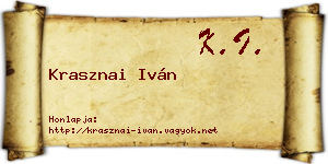 Krasznai Iván névjegykártya